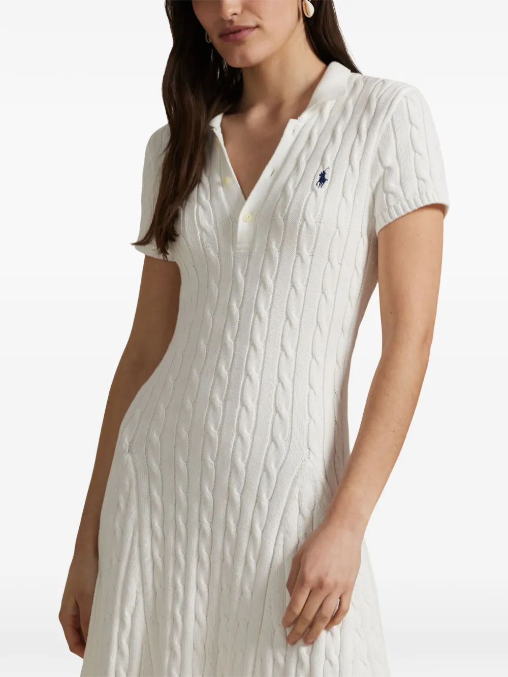 Polo Ralph Lauren Kabelgebreide jurk Wit