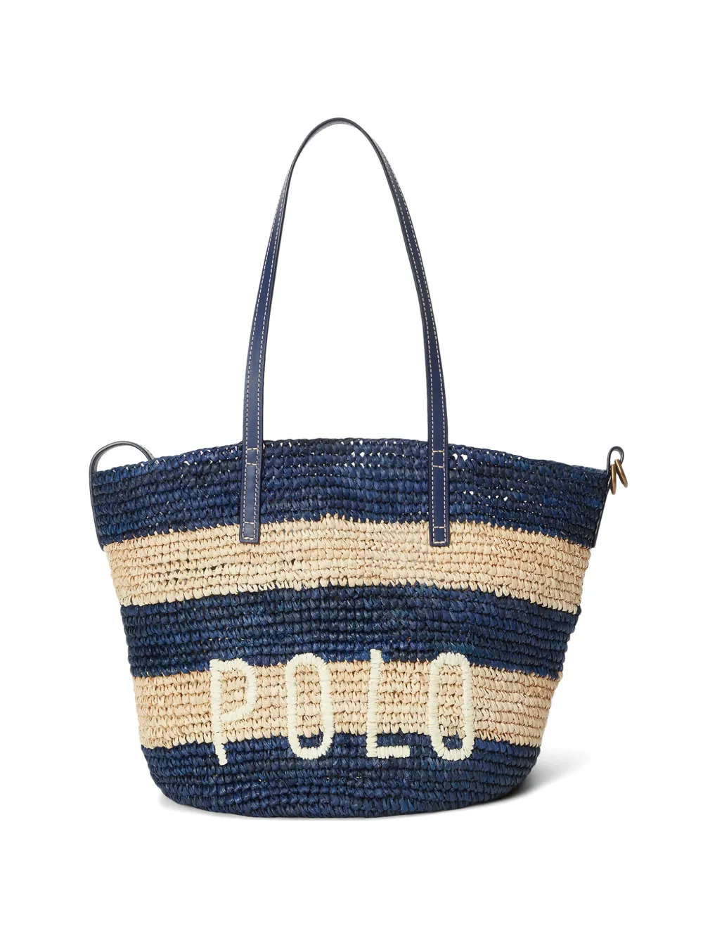 Polo Ralph Lauren Striped Embroidered Tote Bag In Blue