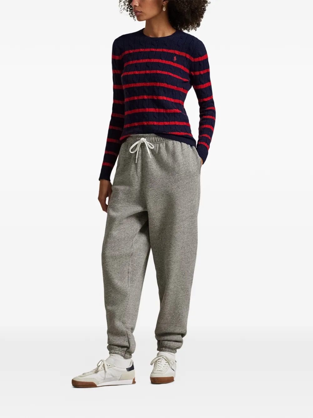 Polo Ralph Lauren Gestreepte kabelgebreide trui Blauw
