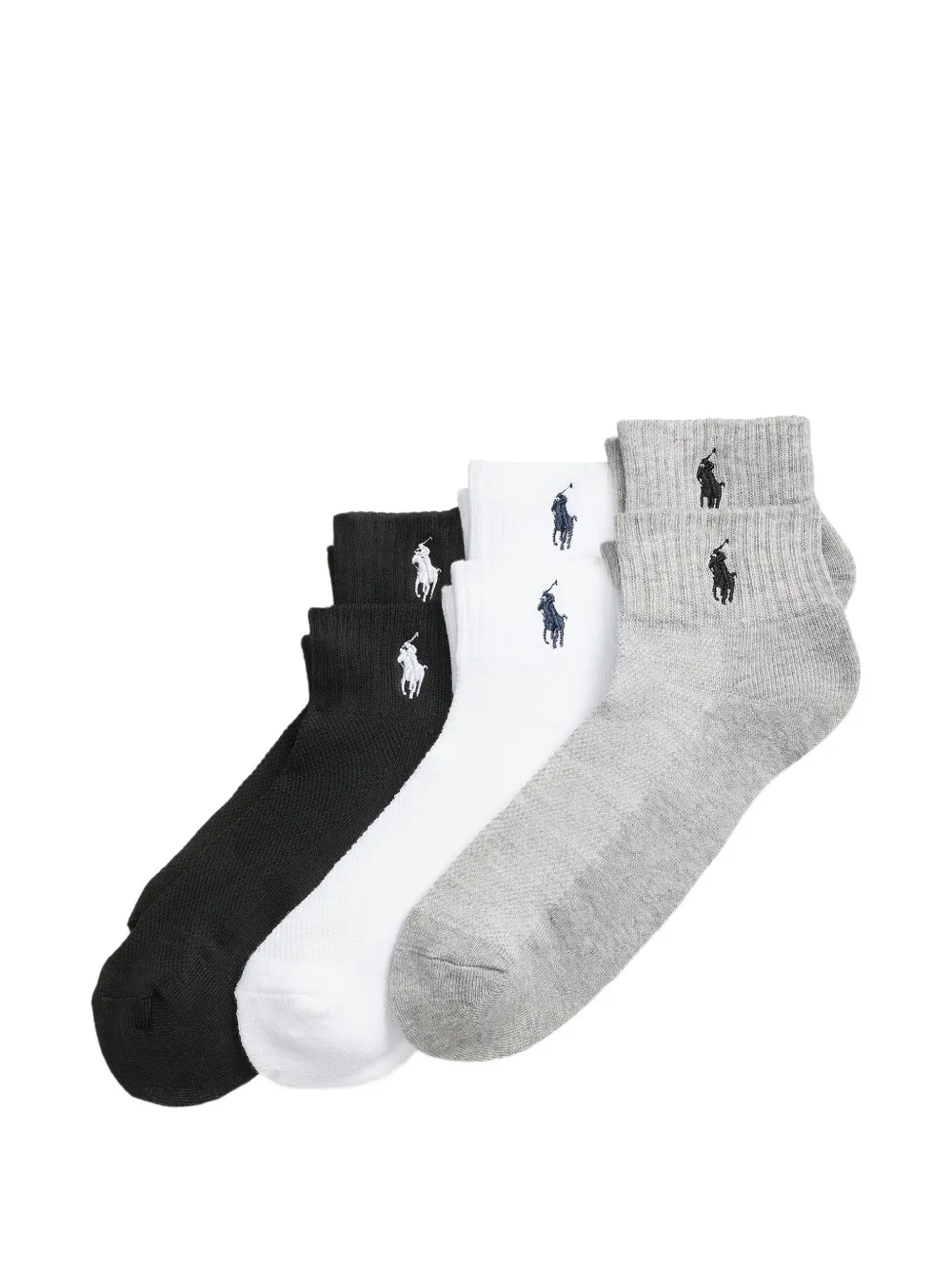 Polo Ralph Lauren logo-embroidered ribbed-knit socks (set of three) · OS