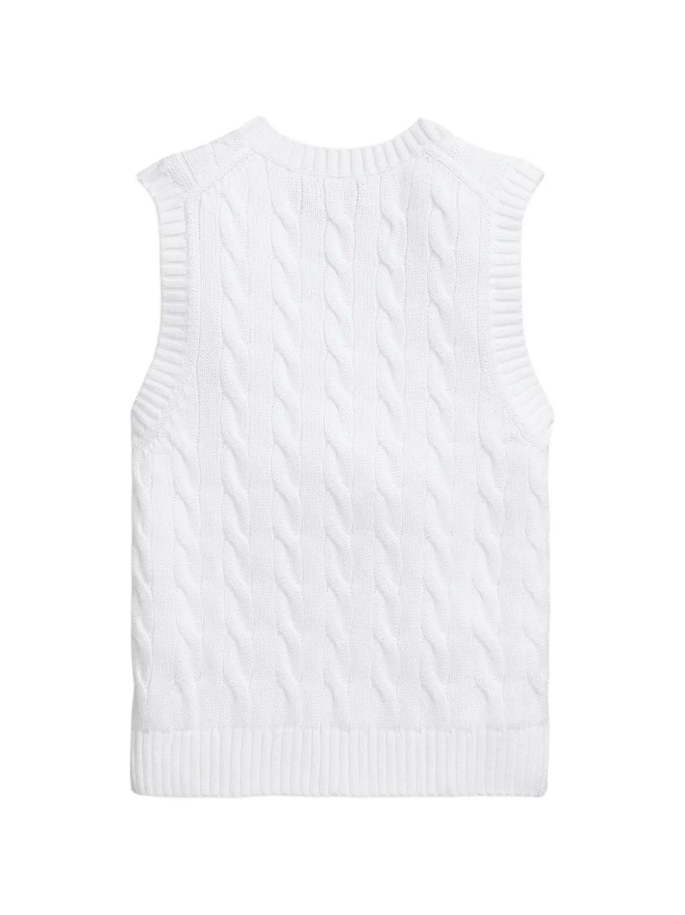 Polo Ralph Lauren Kabelgebreide top met V-hals Wit