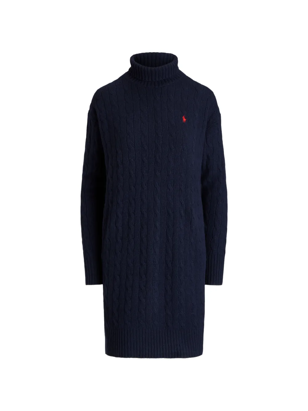 Polo Ralph Lauren cable-knit turtleneck midi dress - Blu