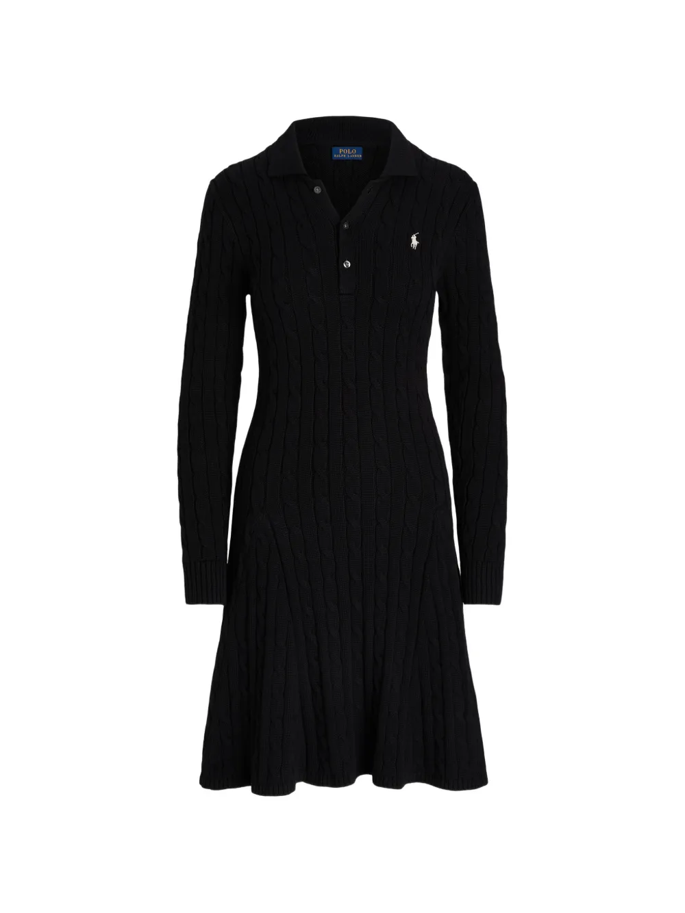Polo Ralph Lauren cable-knit polo midi dress - Nero