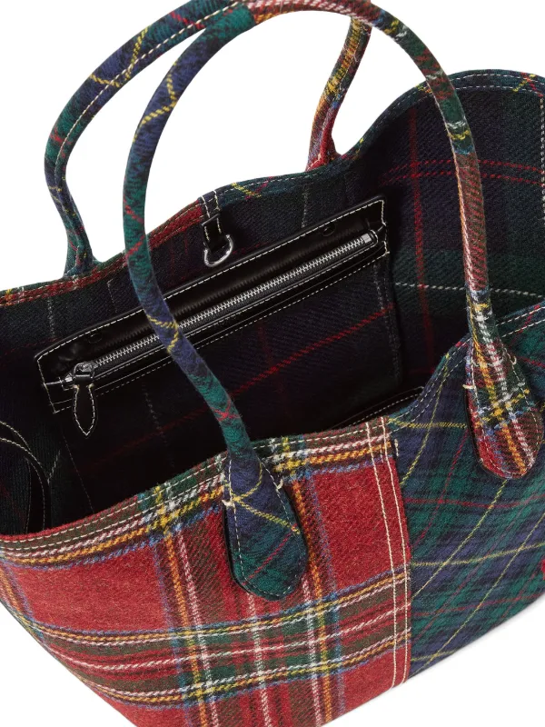 美品　Polo Ralph Lauren チェックハンドバッグ　レッド　赤RED Polo Ralph Lauren チェック ハンドバッグ | レッド | FARFETCH JP