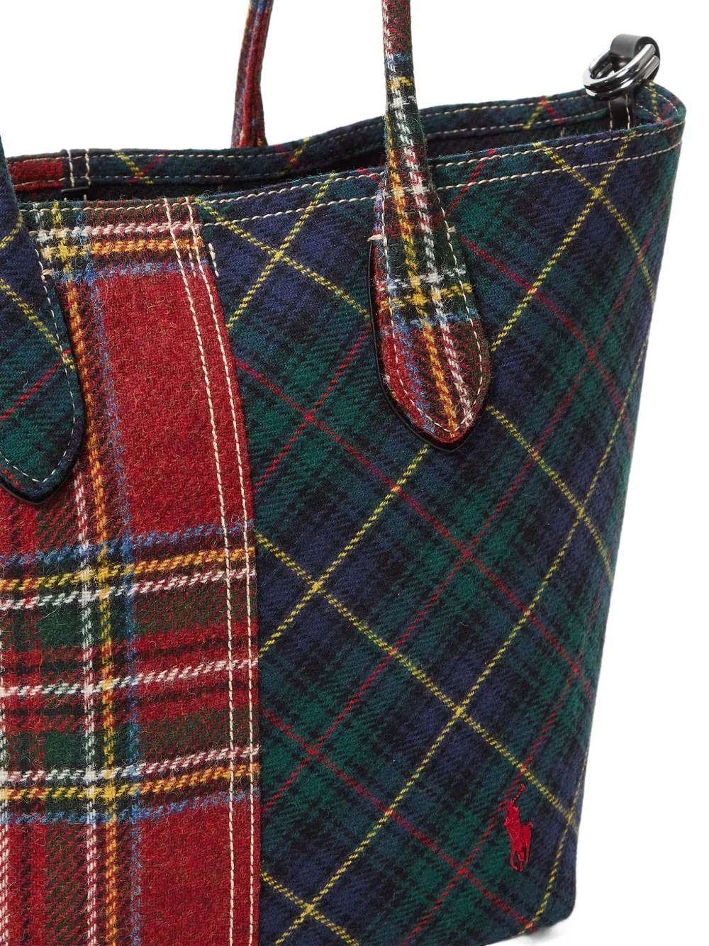 Polo Ralph Lauren Tweekleurige shopper met tartan ruit Rood