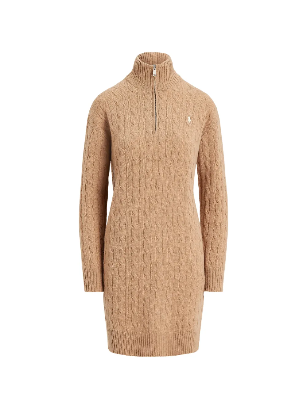 Polo Ralph Lauren cable-knit zip-neck mini dress - Toni neutri