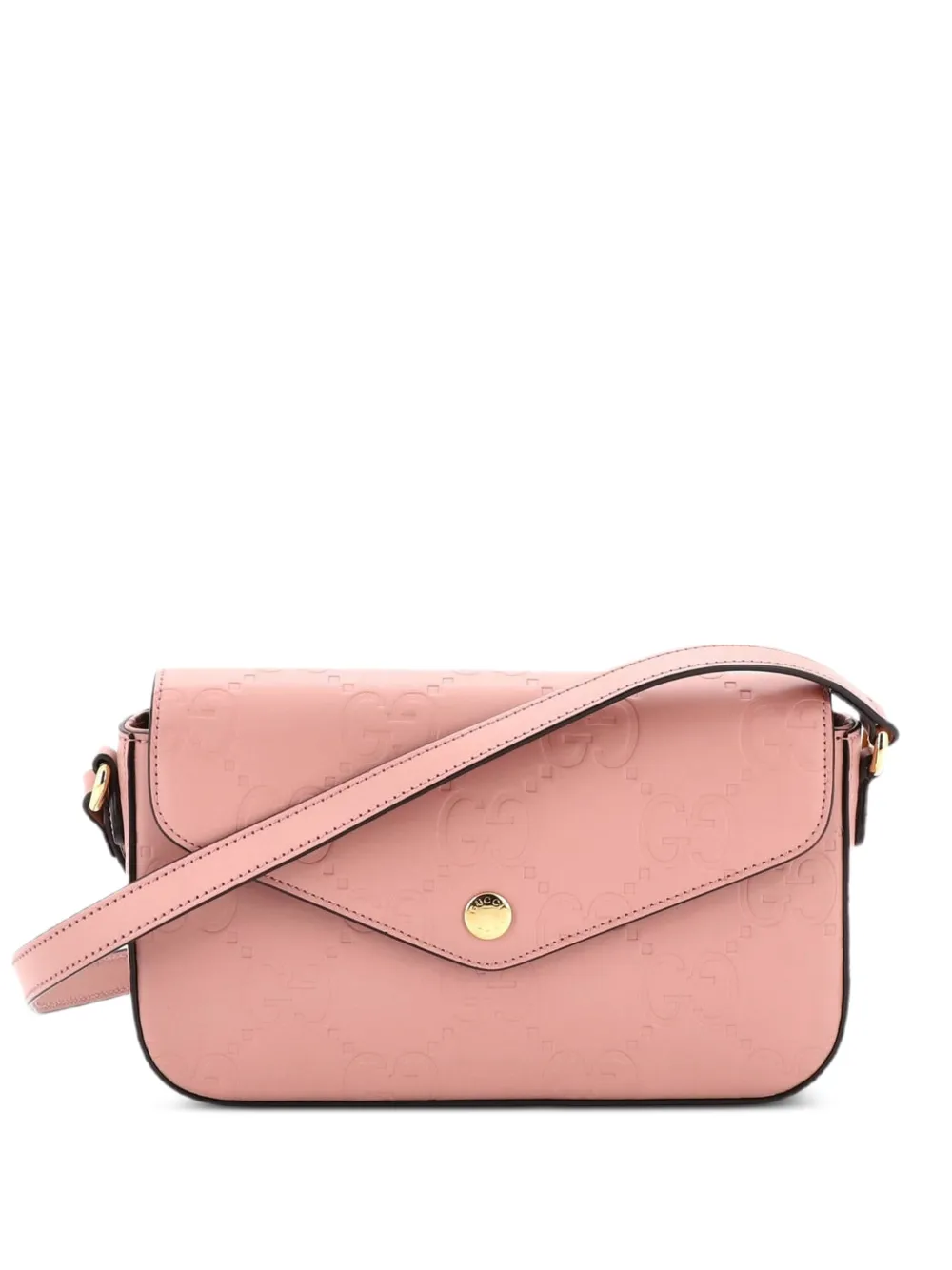 Gucci Pre-Owned Envelope Flap Jumbo GG Embossed Leather Super Mini crossbody bag - Rosa
