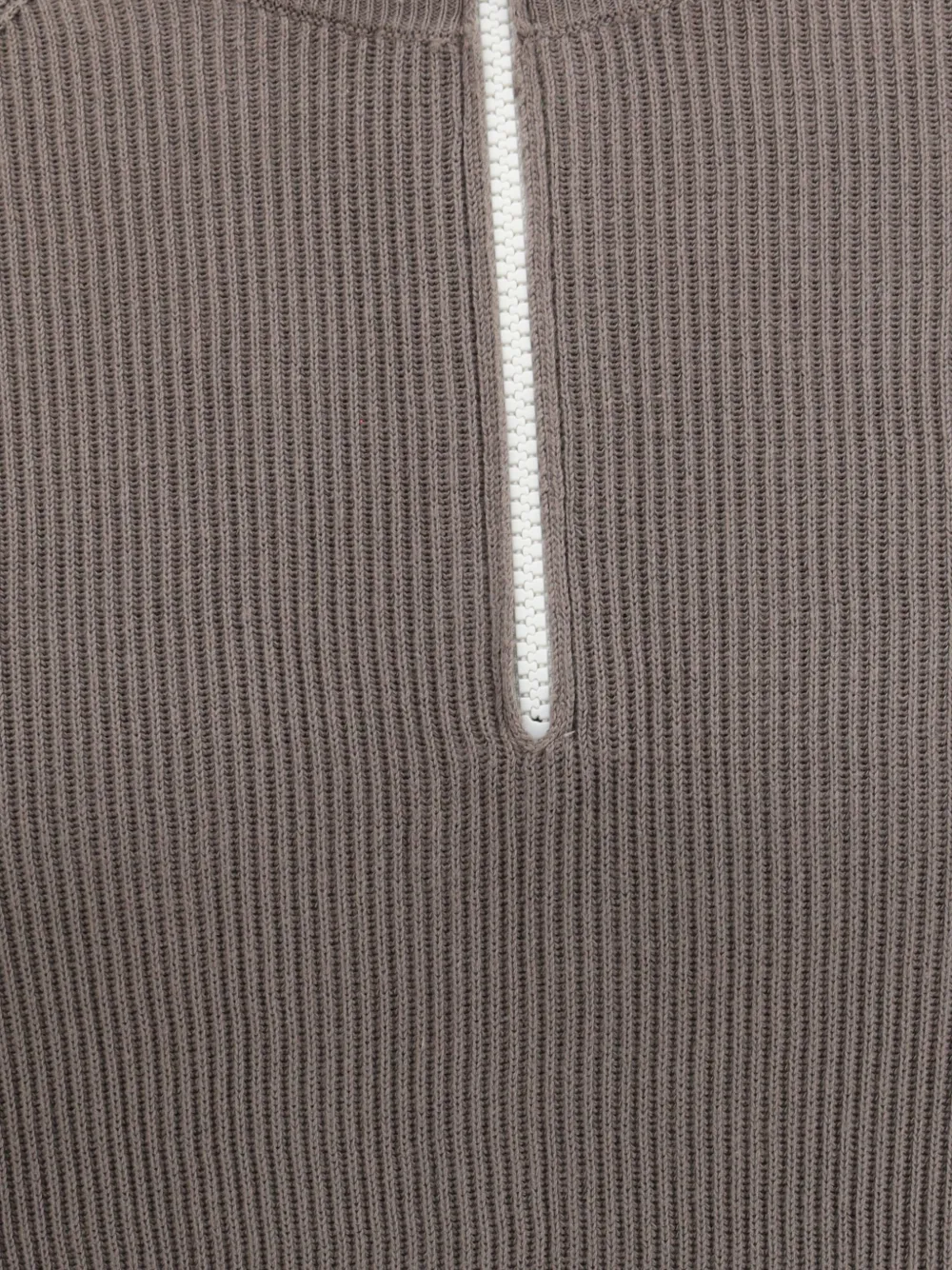  Brunello Cucinelli Zip Ribbed Turtleneck - Brown 