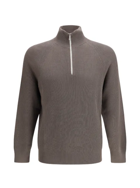 Brunello Cucinelli zip ribbed turtleneck