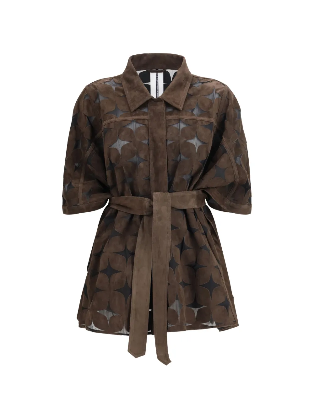 S.W.O.R.D 6.6.44 floral suede shirt - Marrone
