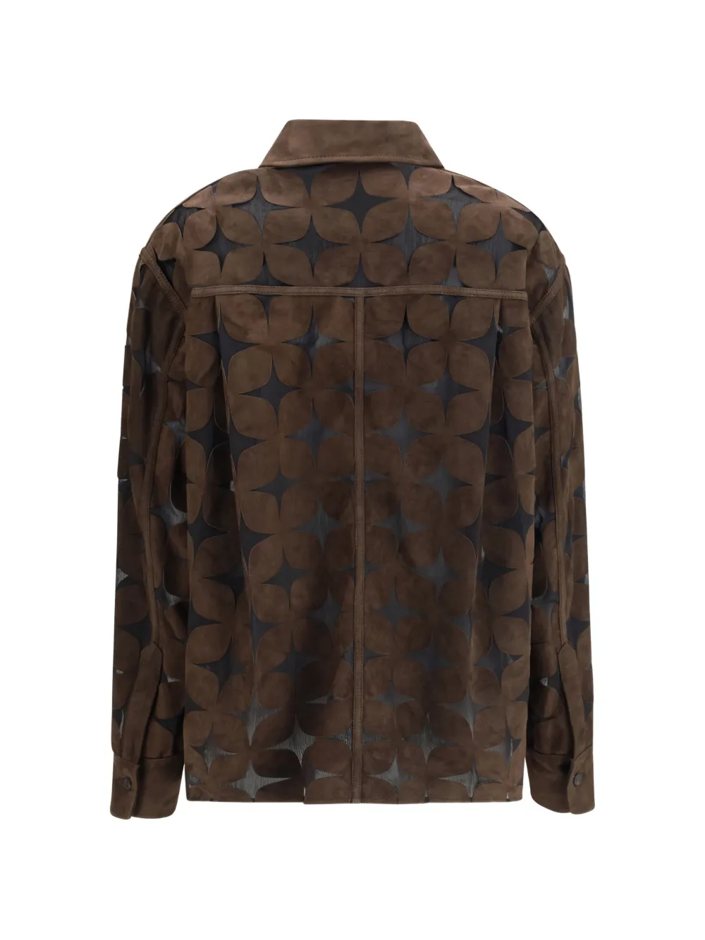  S.w.o.r.d 6.6.44 Flower-appliqué Suede Jacket - Brown 