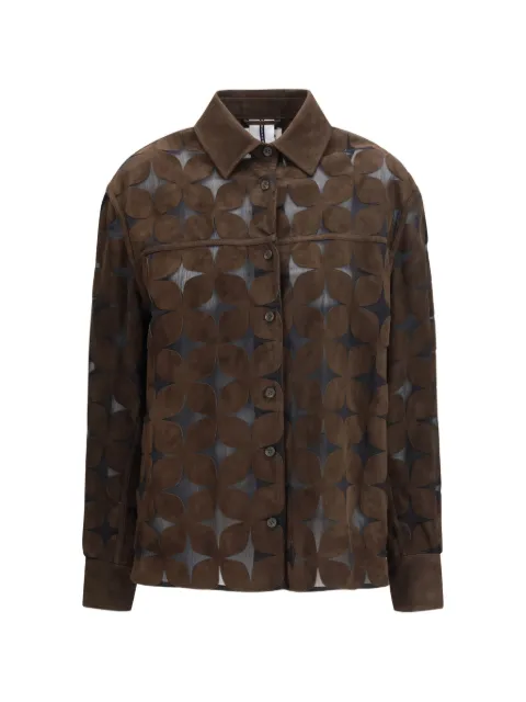 S.W.O.R.D 6.6.44 flower-appliqué suede jacket