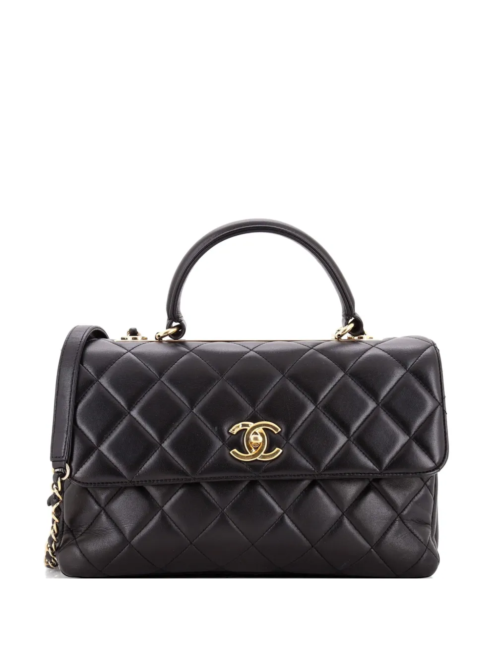CHANEL Pre-Owned Trendy CC Top Handle Bag Quilted Lambskin Medium satchel - Schwarz