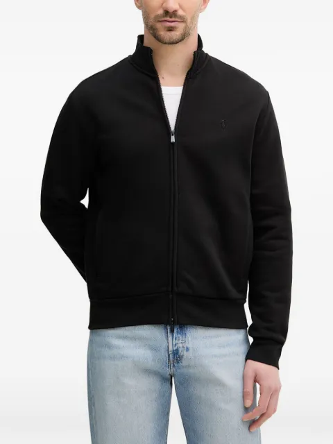 Trussardi logo-embroidered zip-up cardigan