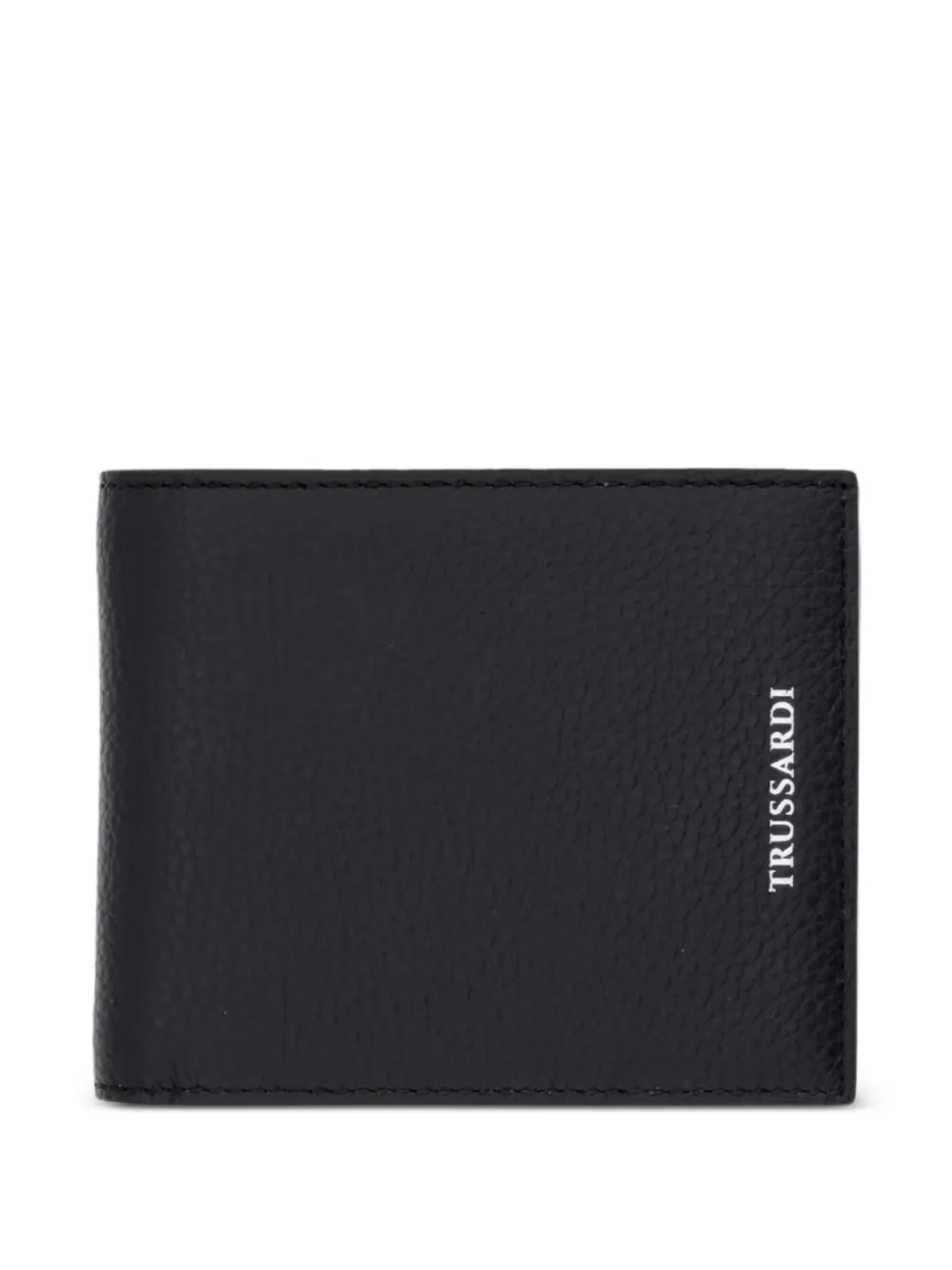 Trussardi logo-print pebbled-leather wallet - Nero