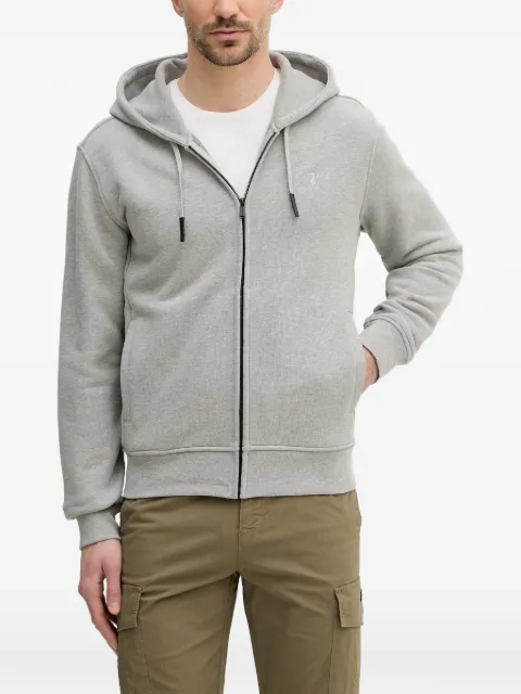 Trussardi logo-embroidered zip-up hoodie