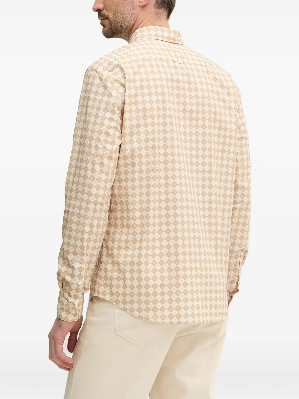 Trussardi Geruit overhemd Beige