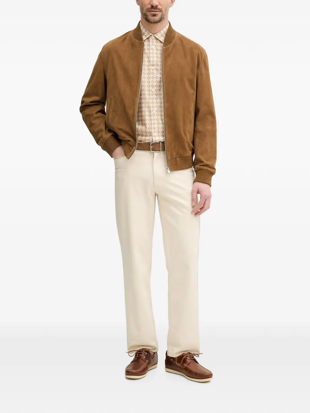 Trussardi Geruit overhemd Beige