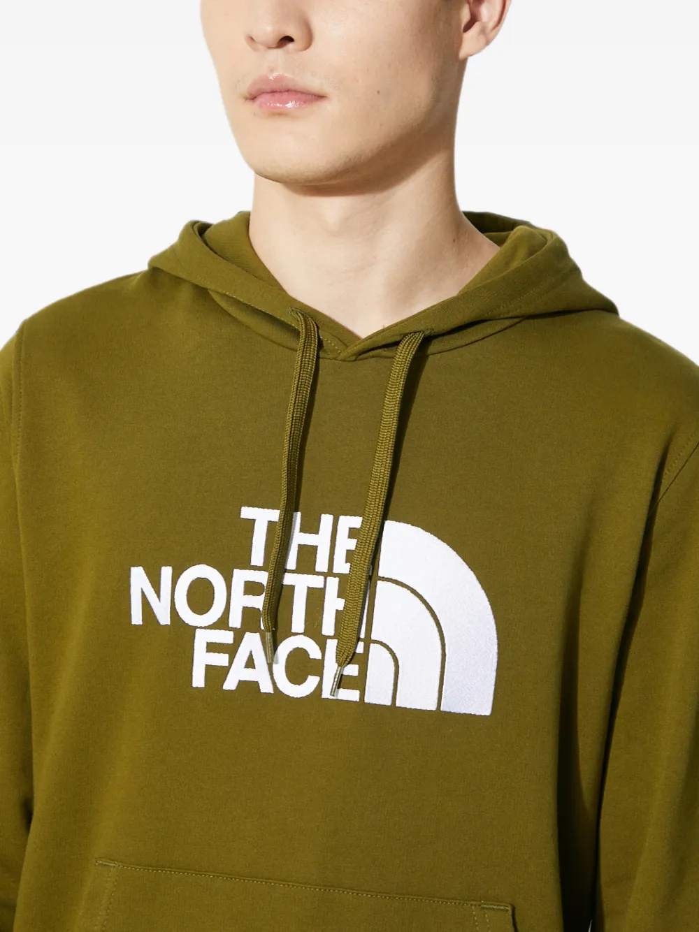 The North Face Hoodie met logoprint en trekkoord Groen