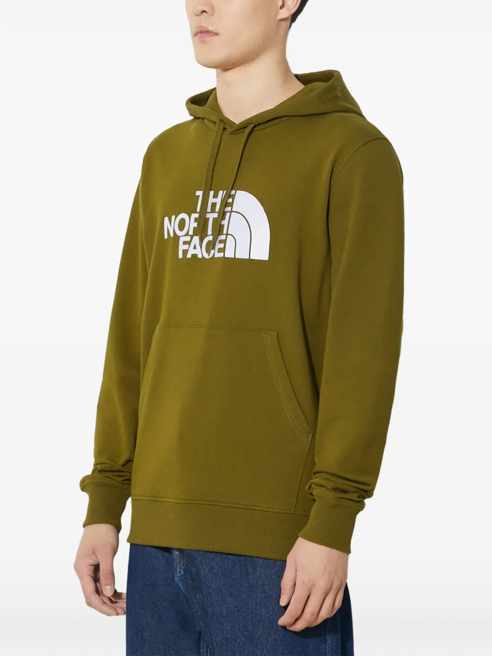The North Face Hoodie met logoprint en trekkoord Groen