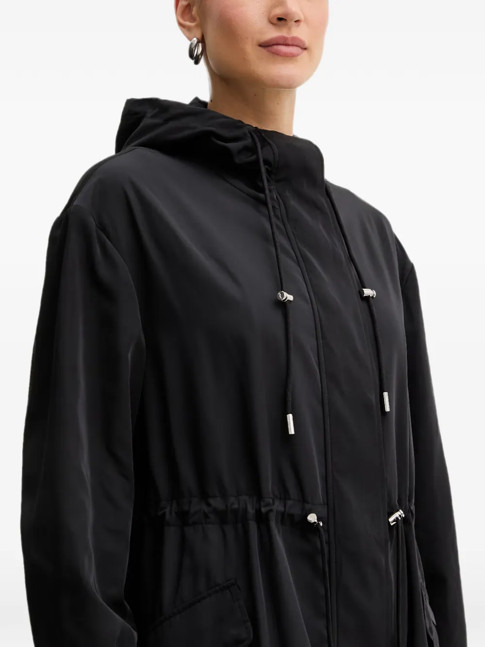 Trussardi Parka met trekkoordtaille Zwart