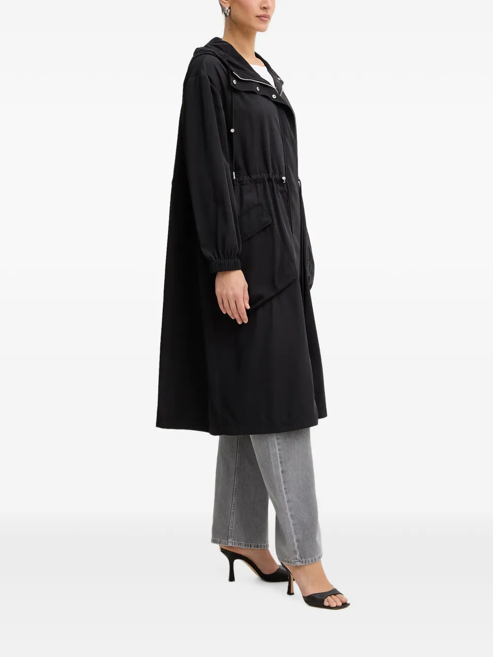 Trussardi Parka met trekkoordtaille Zwart