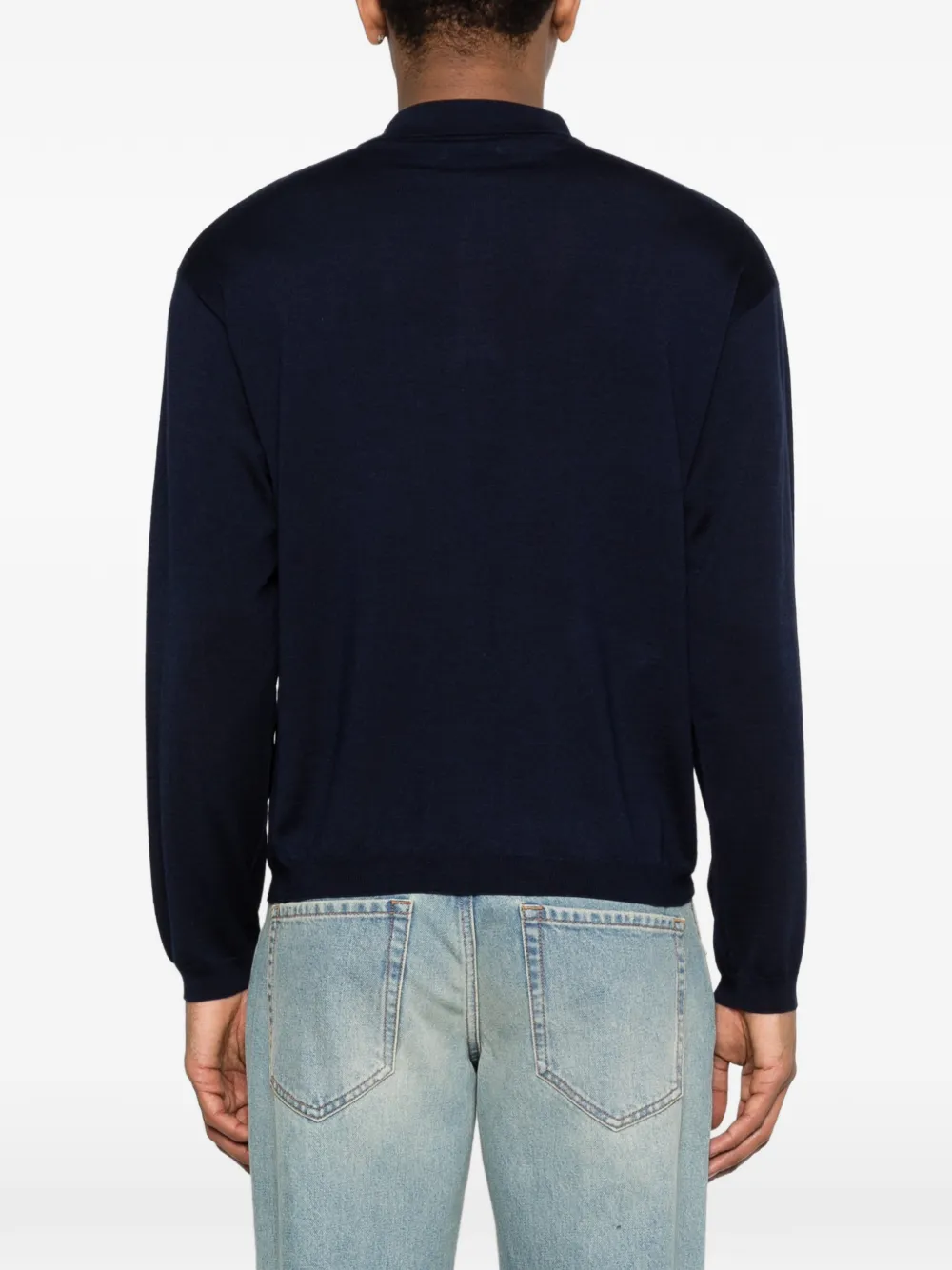 Moschino Poloshirt met logo en knoop Blauw