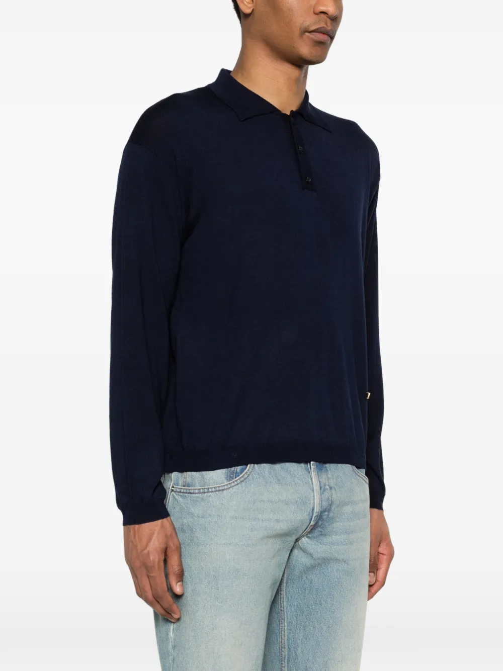 Moschino Poloshirt met logo en knoop Blauw