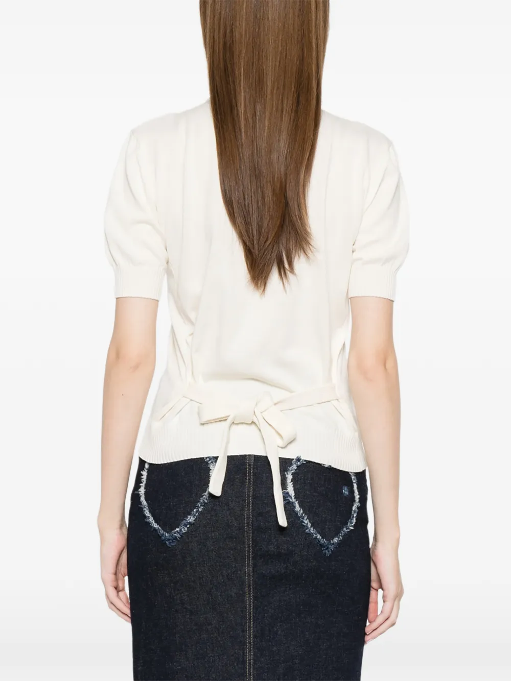 Moschino Gebreide top met knopen Beige