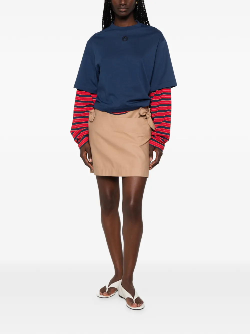 Moschino Mini-rok met strikdetail en A-lijn Beige