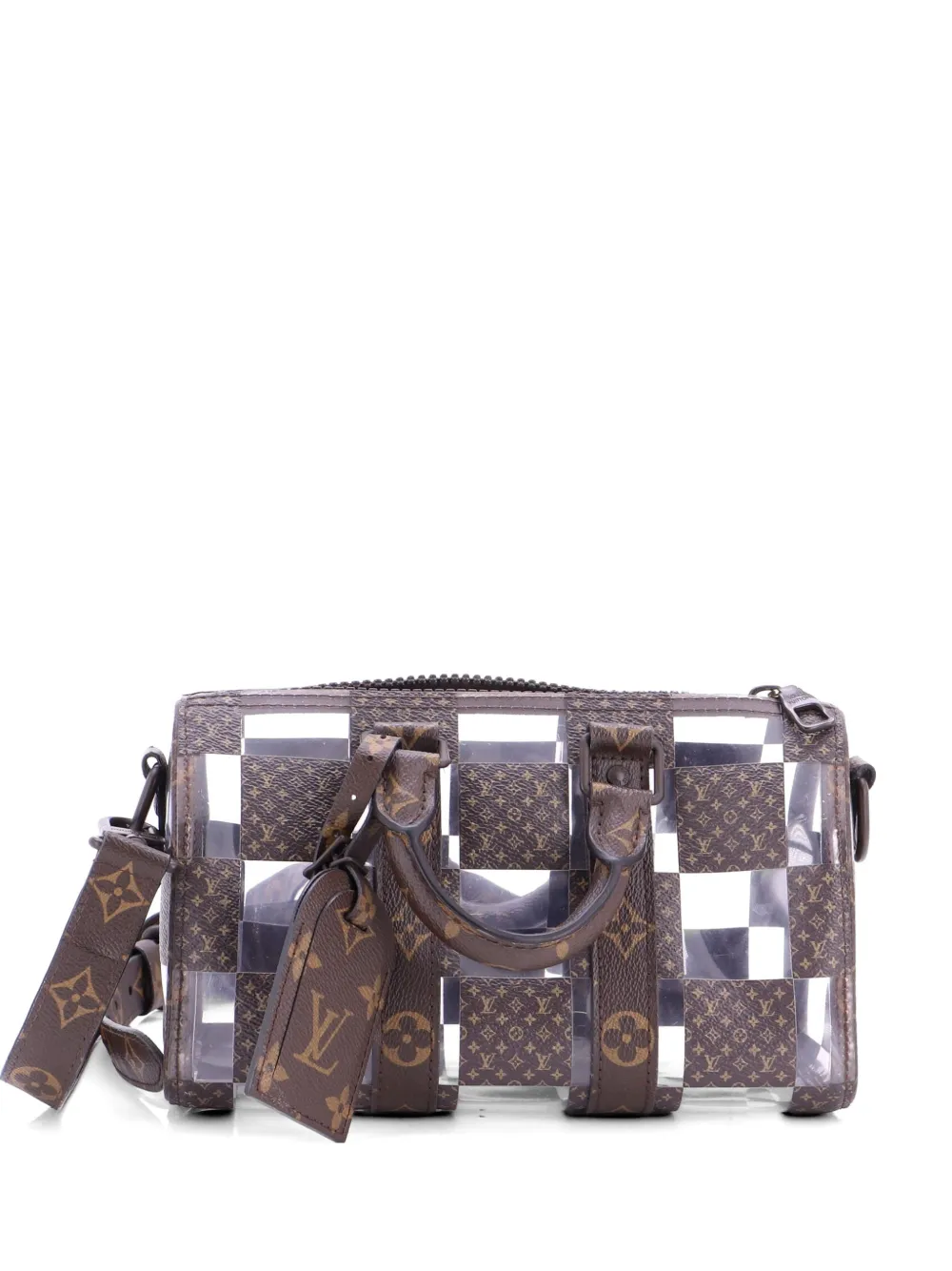 Louis Vuitton Pre-Owned Keepall Bandouliere Bag Monogram Chess Coated Canvas and PVC 25 handbag - Marrone