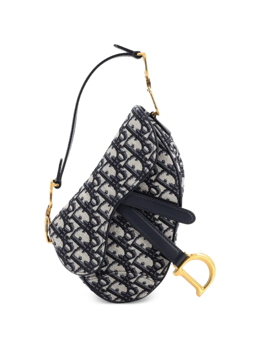 Christian Dior Pre-Owned Saddle Handbag Oblique Canvas Mini shoulder bag - Blu