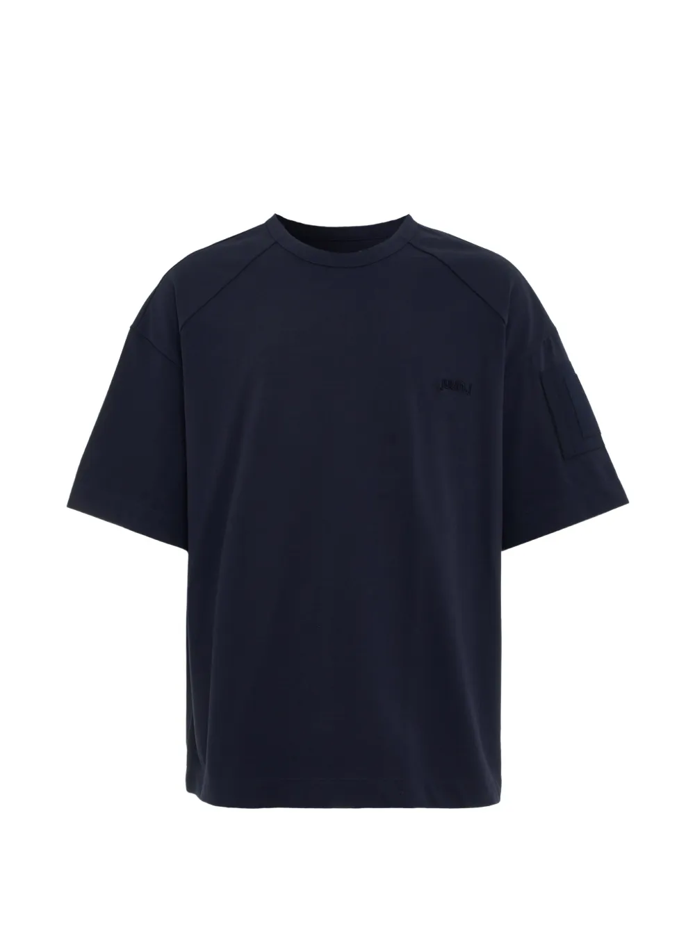 Juun.J logo-embroidered patch-detail T-shirt - Blu