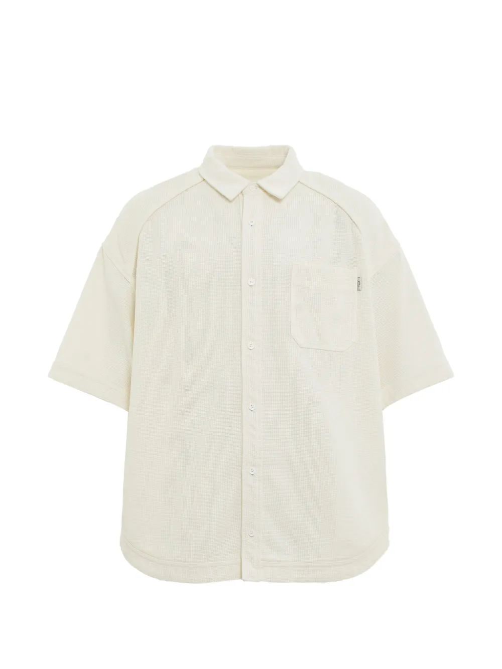 Juun.J waffle-knit chest-pocket shirt - Toni neutri