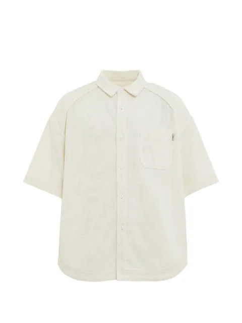 Juun.J waffle-knit chest-pocket shirt