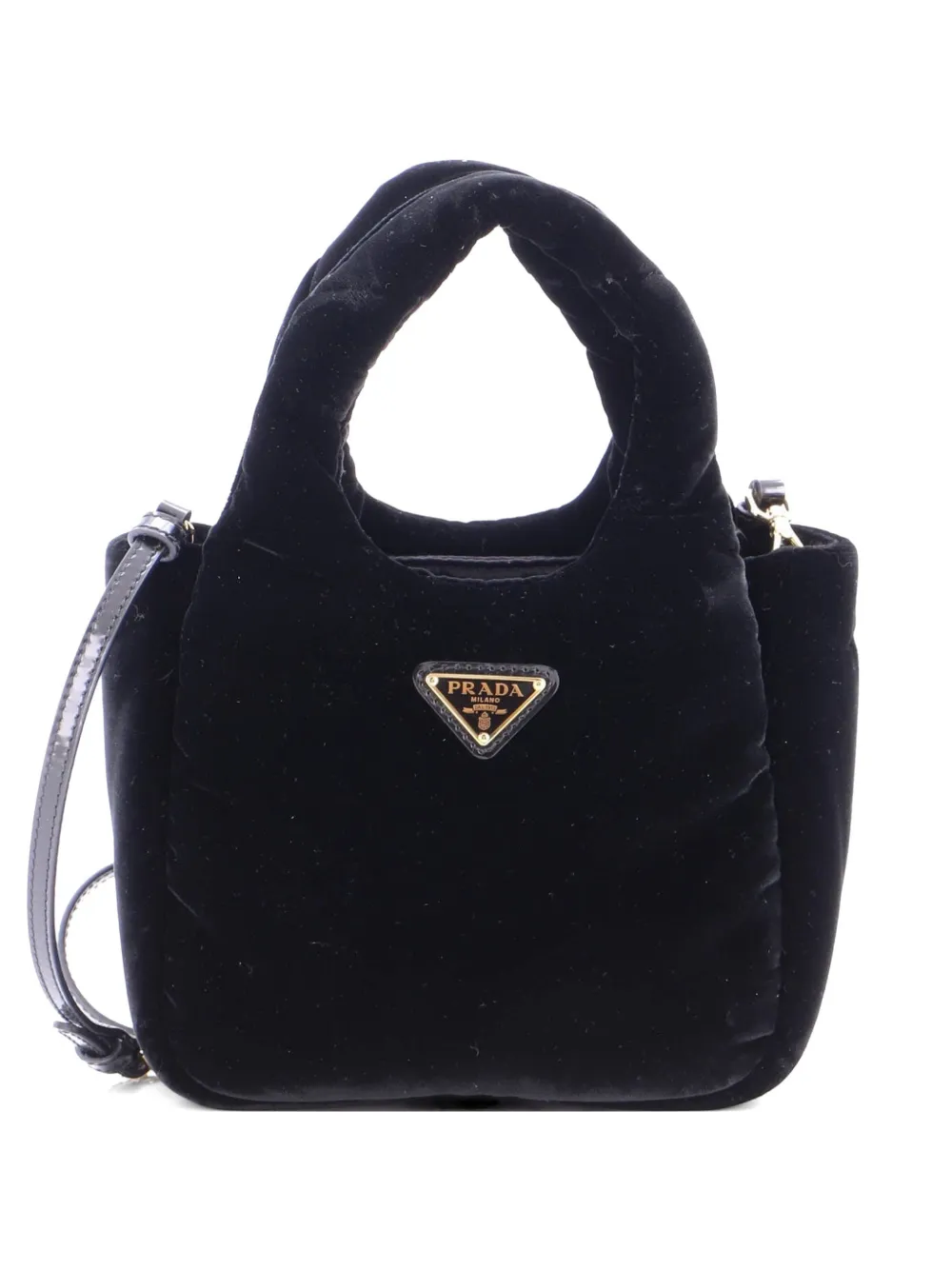 Prada Pre-Owned Padded Soft Velvet Mini tote bag - Nero