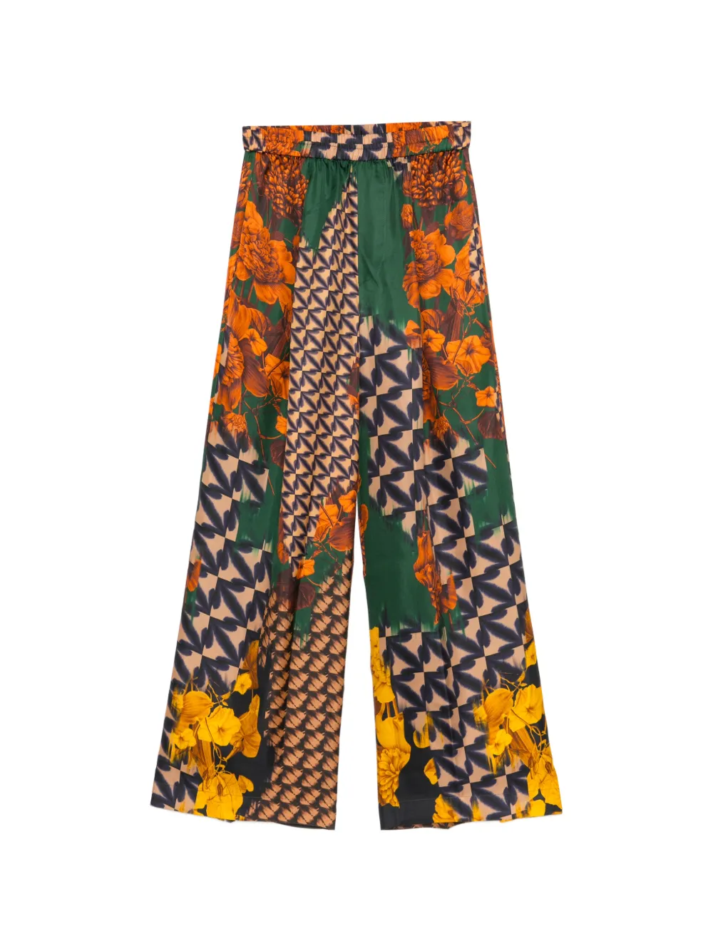 Biyan printed silk trousers - Arancione