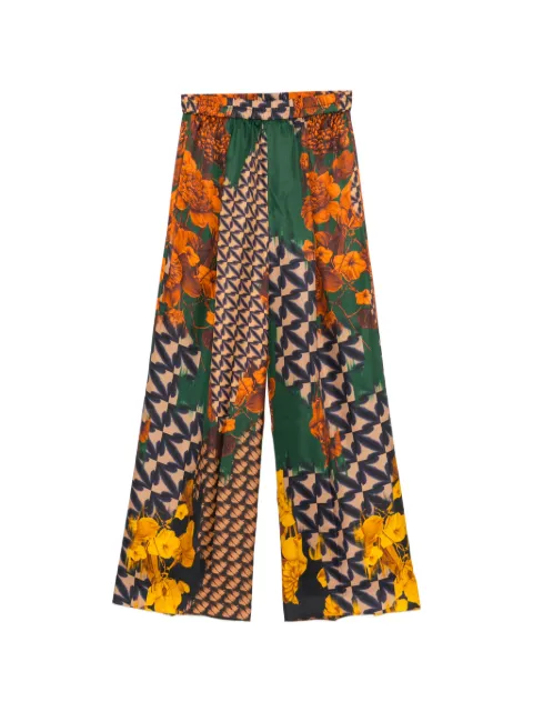 Biyan printed silk trousers