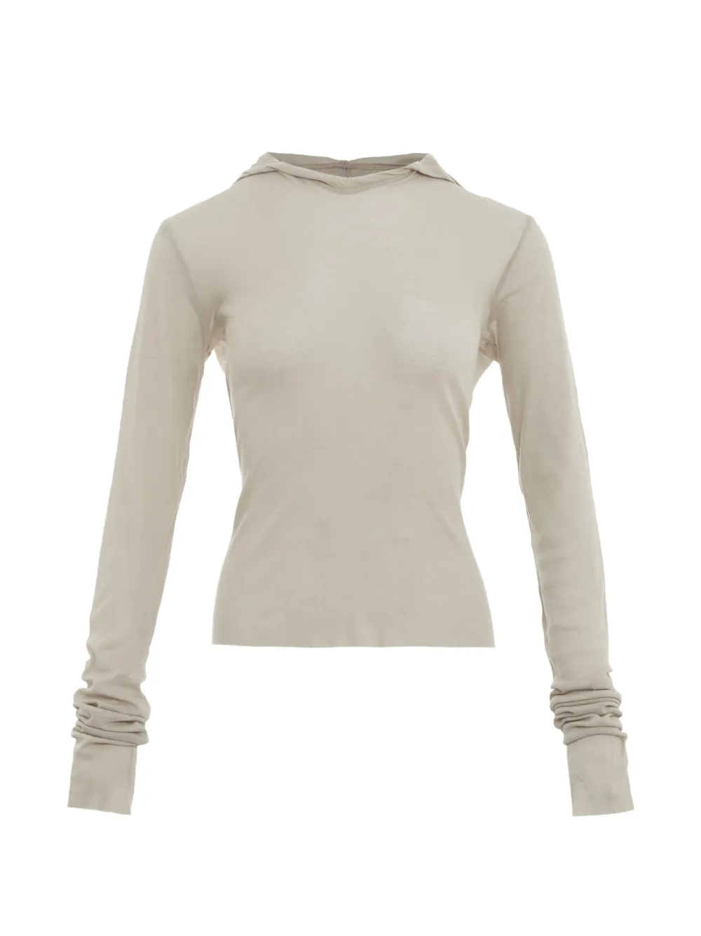 Rick Owens long-sleeve semi-sheer hoodie - Neutrals