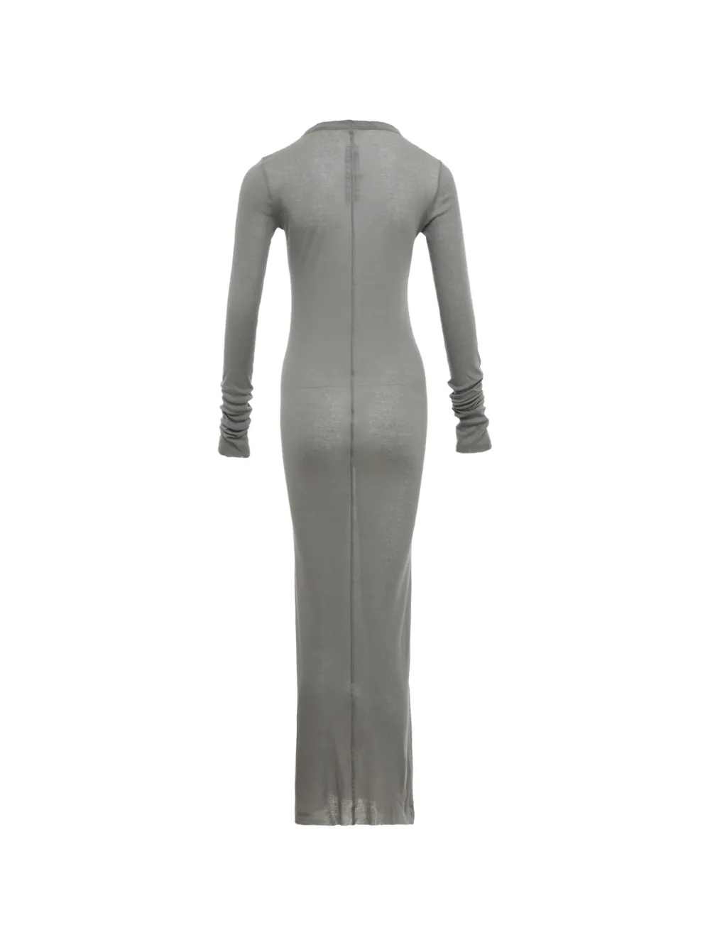 Rick Owens Geribbelde maxi-jurk met lange mouwen Grijs