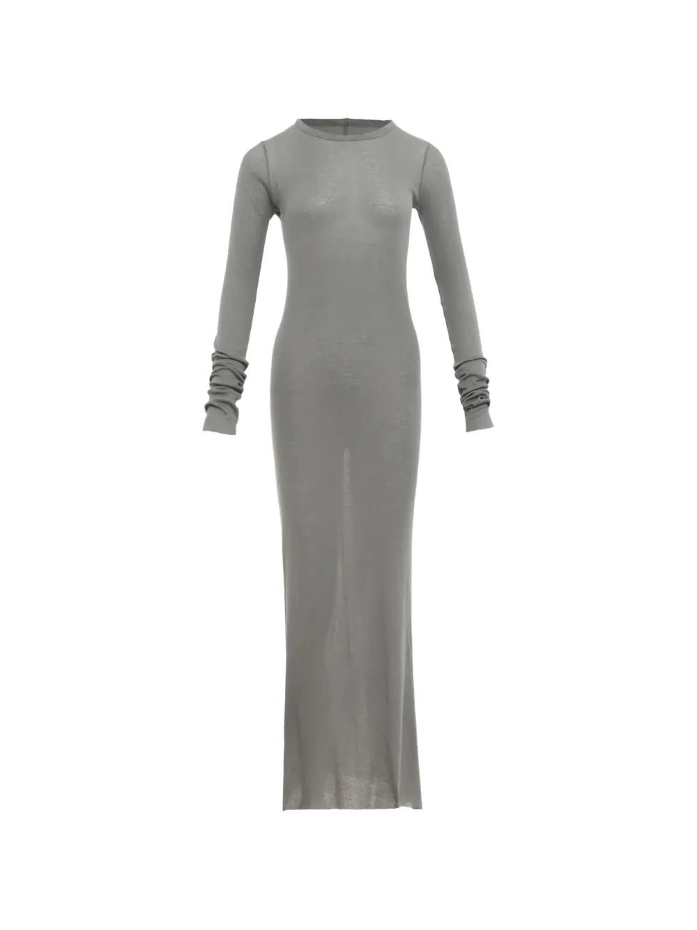 Rick Owens long-sleeve ribbed maxi dress - Grigio