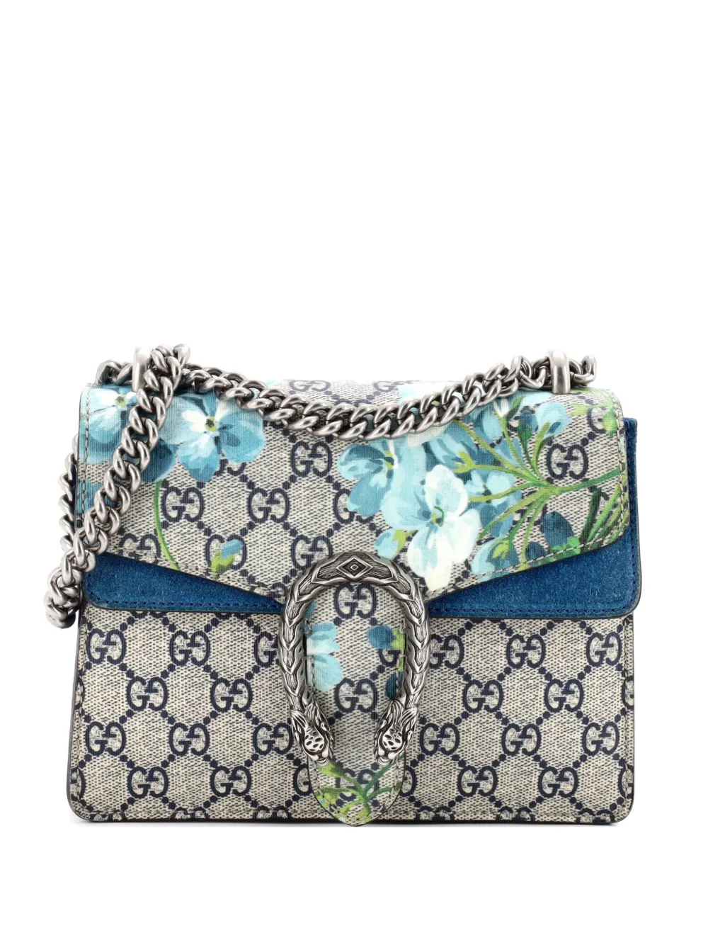 Gucci Pre-Owned Dionysus Bag Blooms Print GG Coated Canvas Mini shoulder bag - Blu