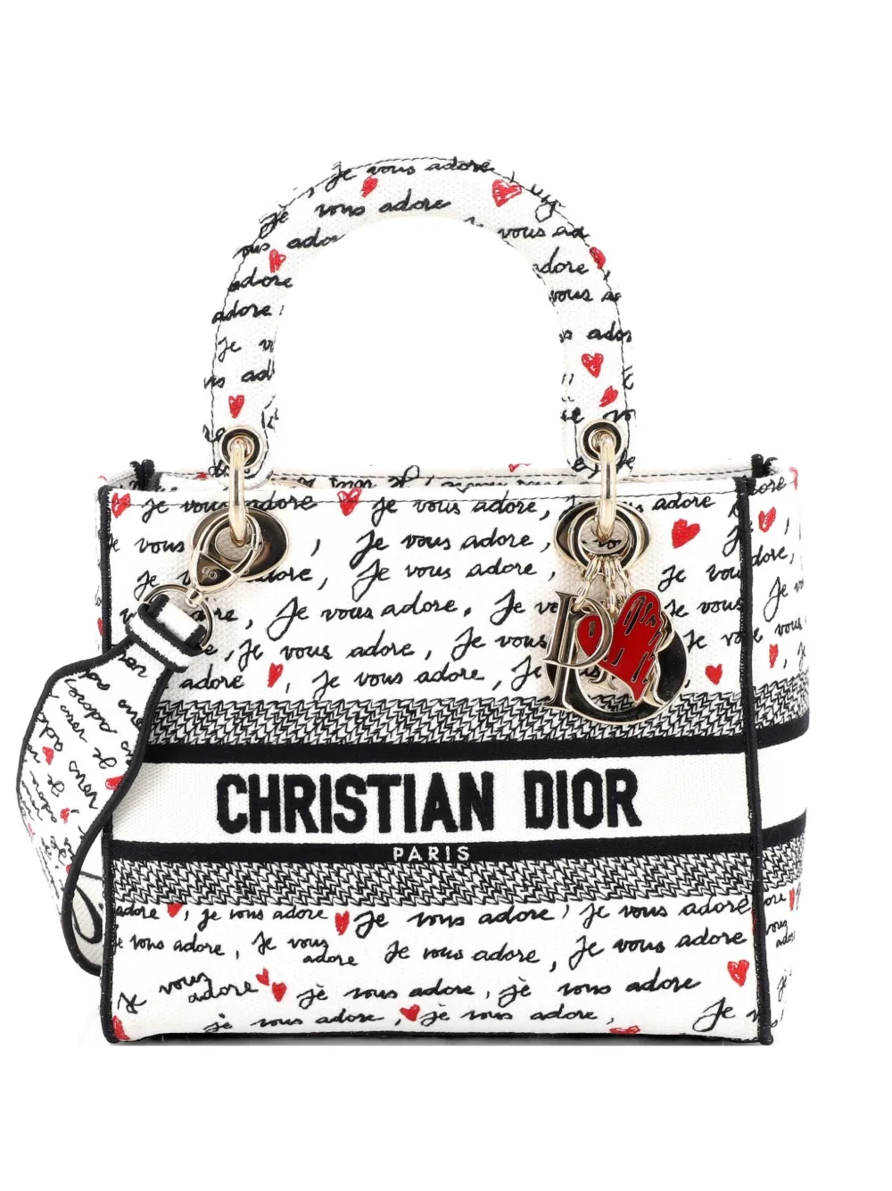 Christian Dior Pre-Owned Lady D-Lite Bag Embroidered Canvas Medium satchel - Mehrfarbig