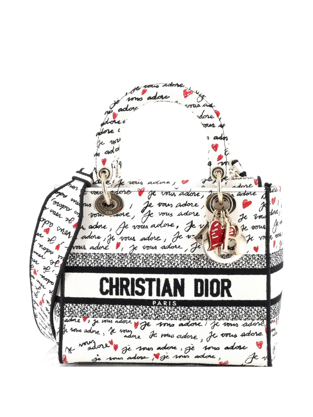 Christian Dior Pre-Owned Lady D-Lite Bag Embroidered Canvas Medium satchel - Multicolore