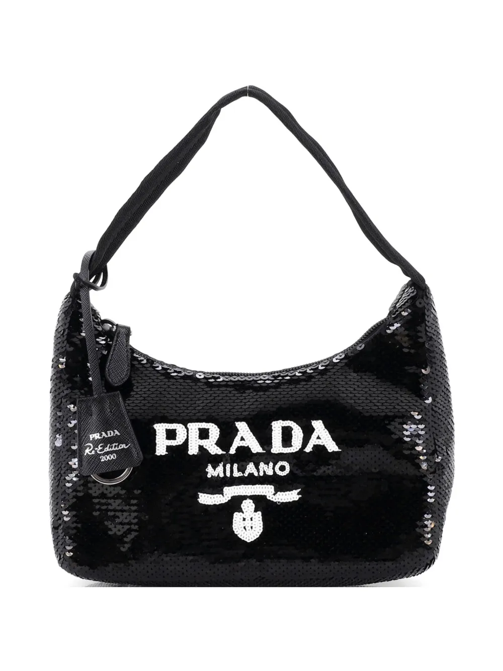 Prada Pre-Owned Re-Edition 2000 Sequins Mini hobo bag - Nero
