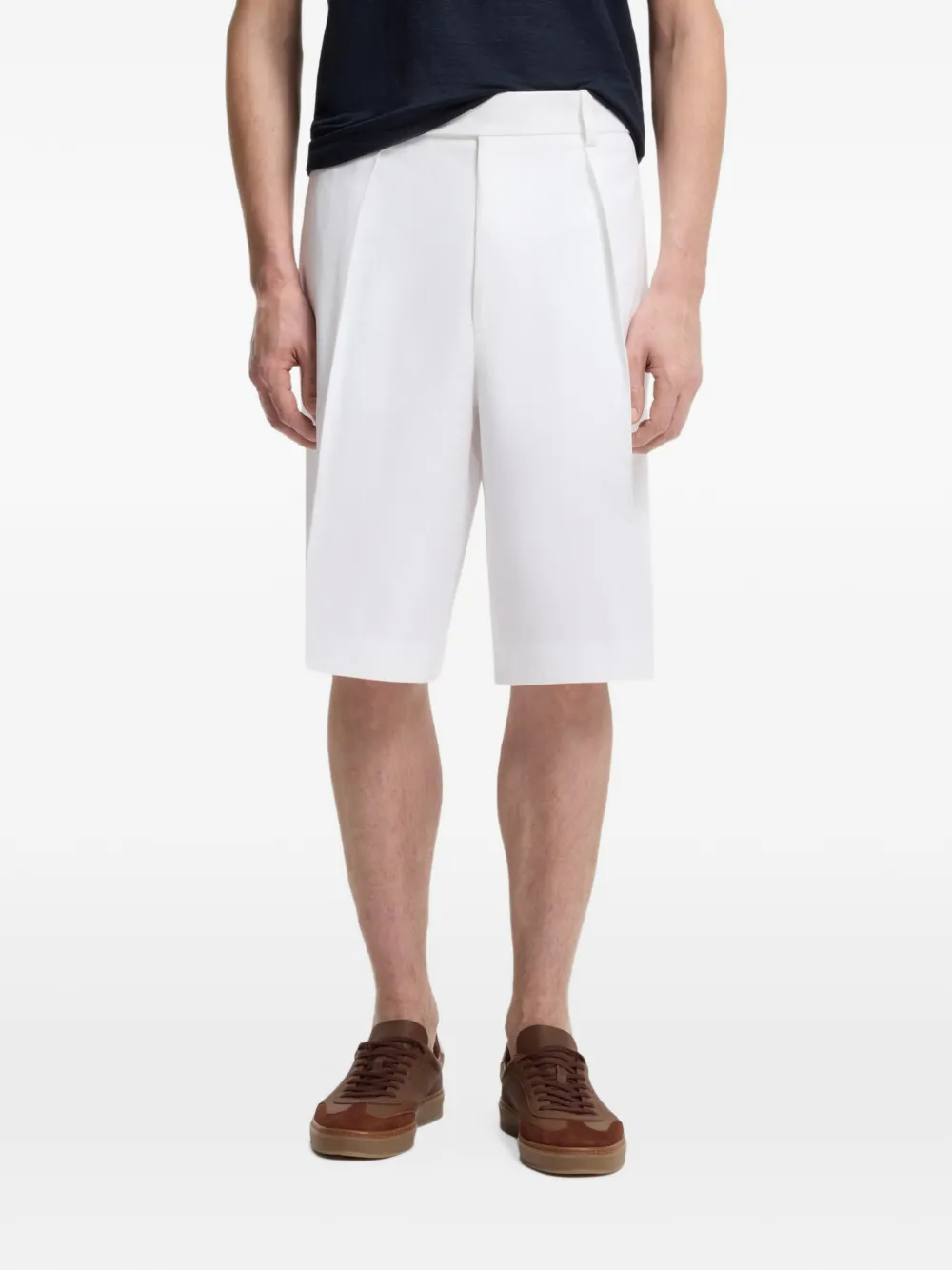 BOSS x David Beckham geplooide shorts Wit
