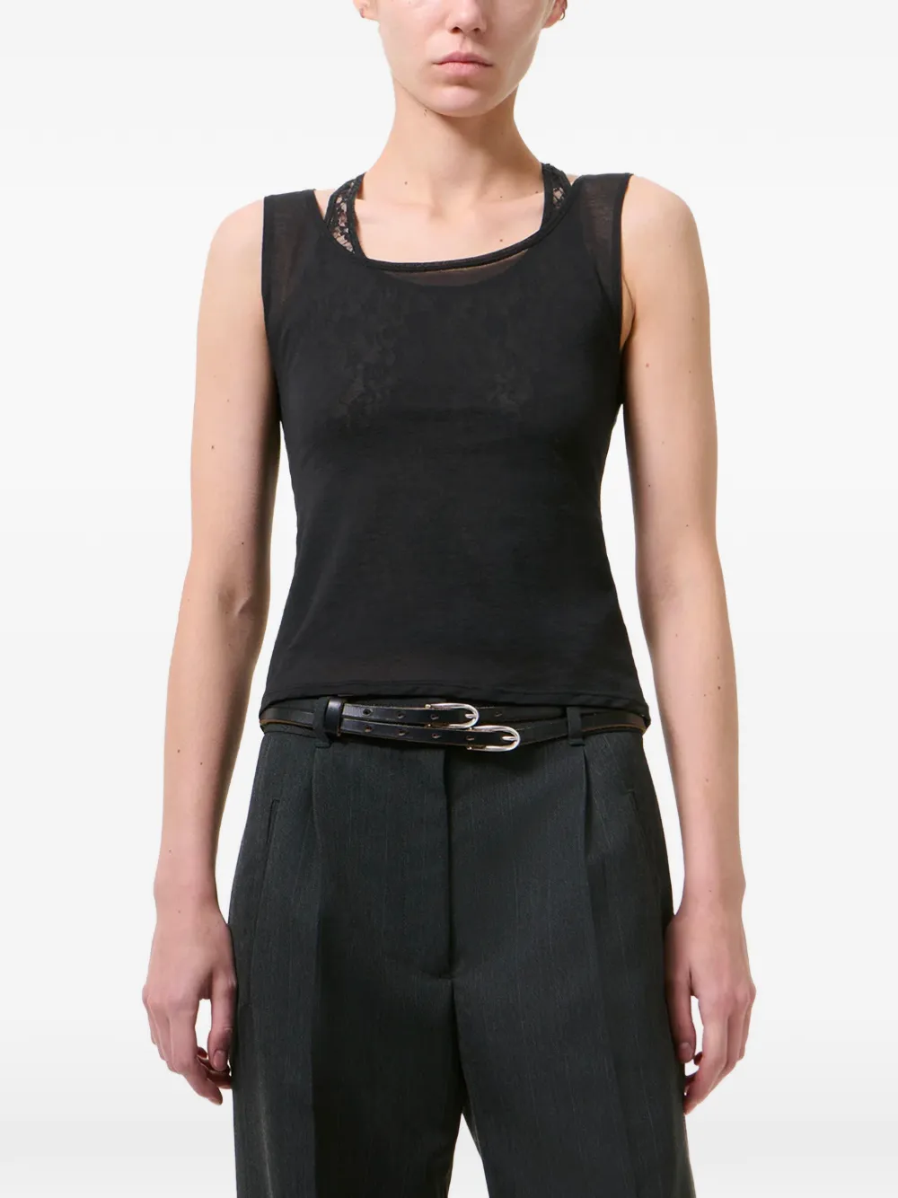 Our Legacy Lace-trim Tank Top - Black 