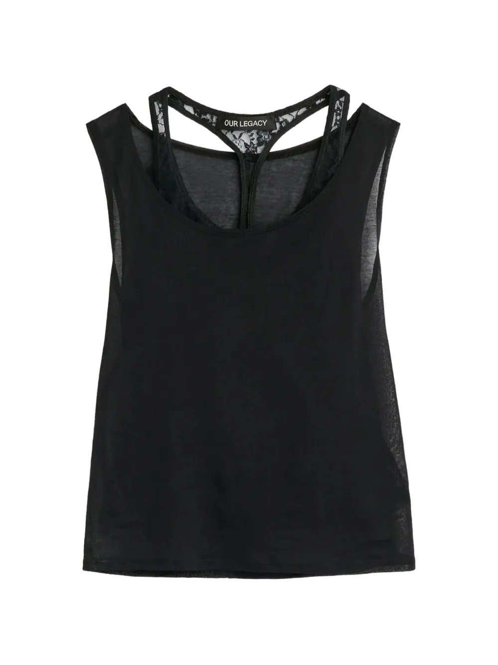 OUR LEGACY lace-trim tank top - Nero