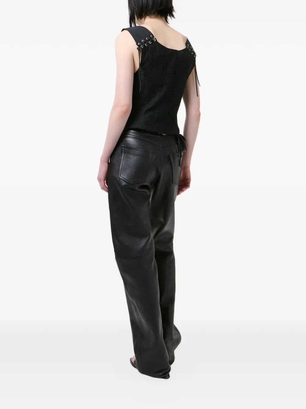 OUR LEGACY Tough top met kanten laag en ringlets Zwart