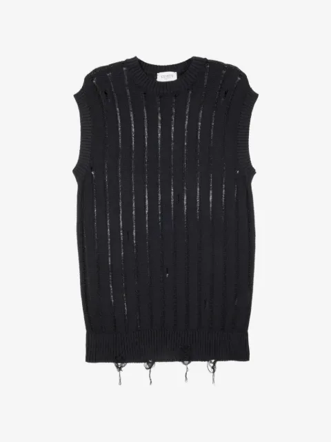 Laneus ripped knitted vest